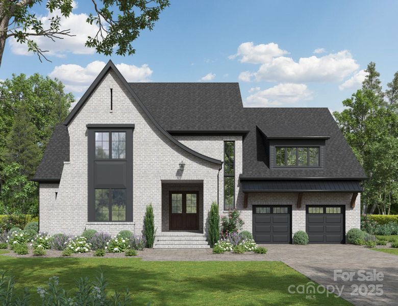 Front exterior of a new home in , Davidson, NC, highlighting curb appeal (Image 1).