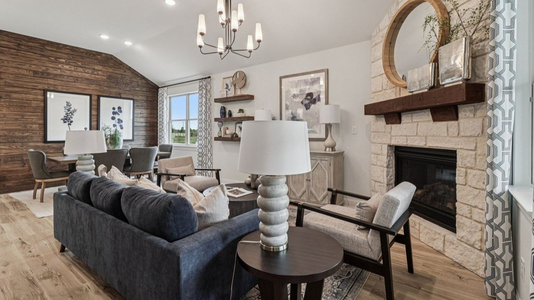 Representative furnished interior of a home built from the Juniper by DRB Homes in The Crossvine, Schertz (Image 10).