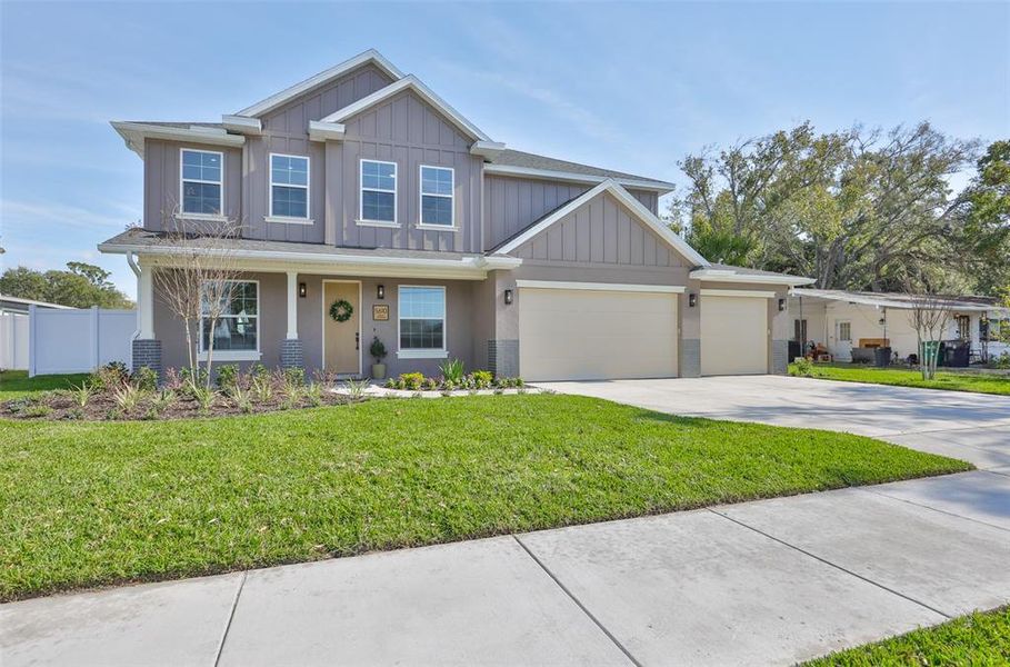 Front exterior of a new home in , Tampa, FL, highlighting curb appeal (Image 2). Front exterior of a new home in , Tampa, FL, highlighting curb appeal (Image 2).