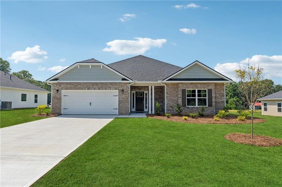 Front exterior of a new home in Park Place, Bowdon, GA, highlighting curb appeal (Image 1). Front exterior of a new home in Park Place, Bowdon, GA, highlighting curb appeal (Image 1).
