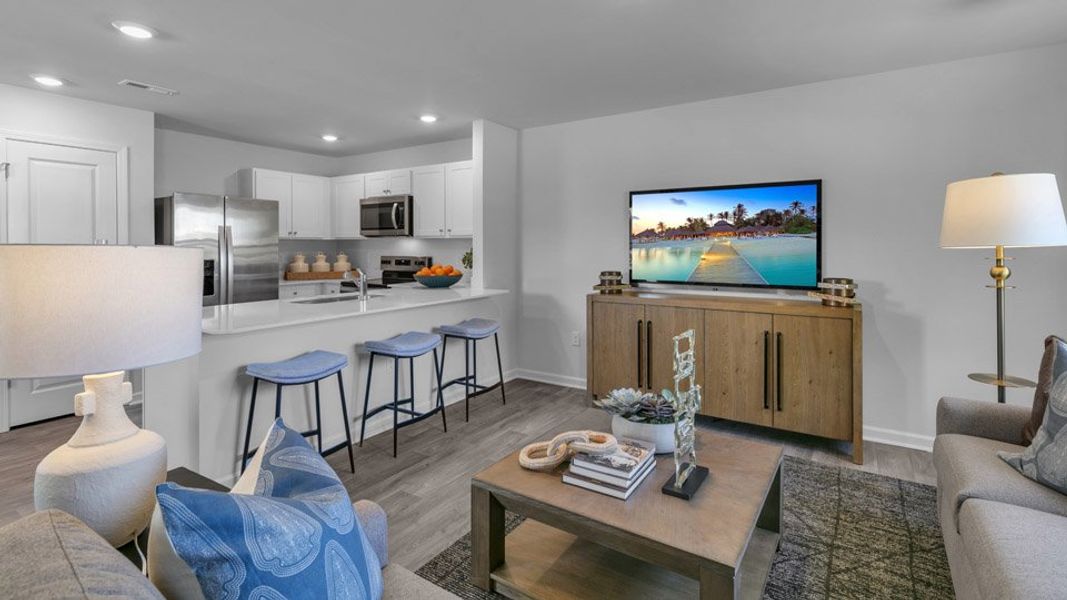 Furnished interior view inside a new home in The Townes at Hunter Hill, Rocky Mount (Image 14).