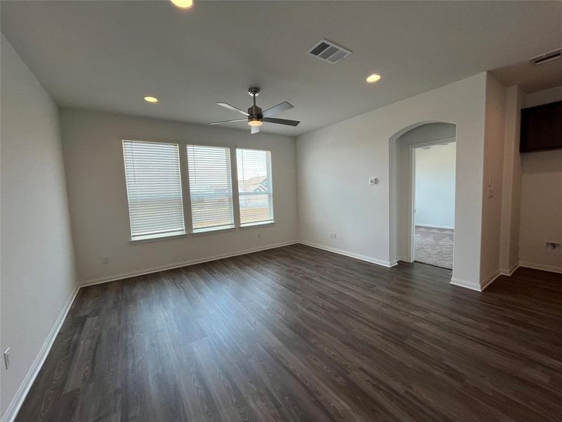 For demonstration purposes only. Same floorplan as 5331 Bruno. Family room