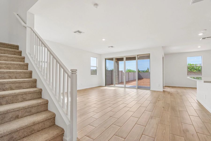 Great room with 4 panel slider Great room with 4 panel slider