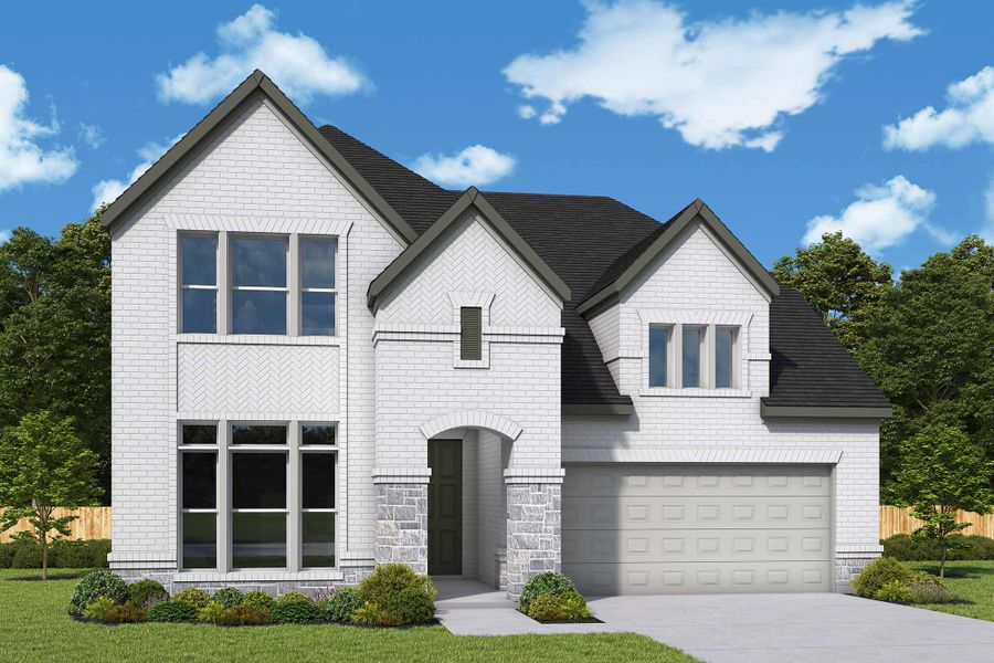 Representative exterior photo of a completed home built from the The Myrtle by David Weekley Homes in Beacon Point at Lago Mar 50’ Homesites, Texas City, TX (Image 9). Representative exterior photo of a completed home built from the The Myrtle by David Weekley Homes in Beacon Point at Lago Mar 50’ Homesites, Texas City, TX (Image 9).