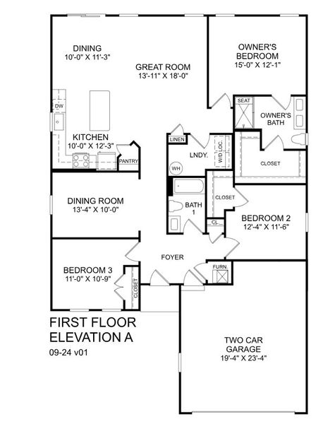 2D floor plan layout for the Dominica Spring by Ryan Homes in Claiborne Ridge, Landrum, SC (Image 2). 2D floor plan layout for the Dominica Spring by Ryan Homes in Claiborne Ridge, Landrum, SC (Image 2).