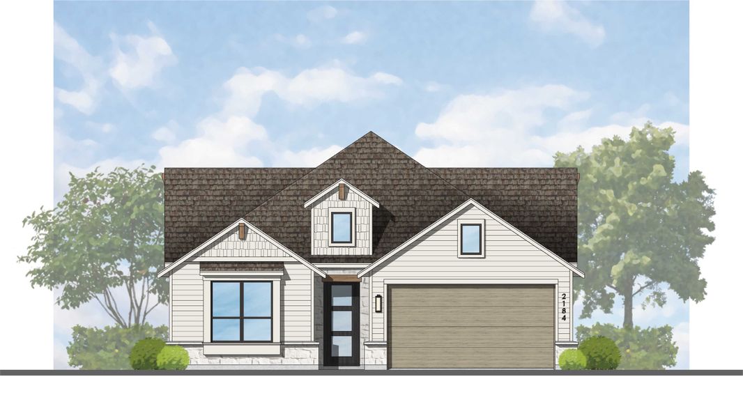 Representative rendering of the exterior for the Monet-SS Plan by Highland Homes (Image 6). Representative rendering of the exterior for the Monet-SS Plan by Highland Homes (Image 6).