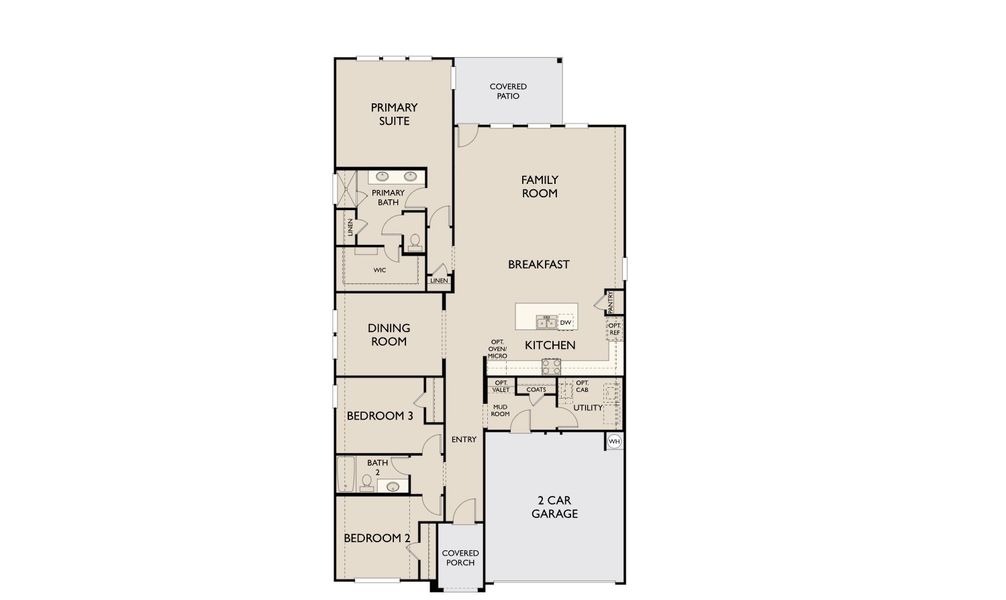 2D floor plan layout for the Cheyenne II by Ashton Woods in Willow Springs, Buda, TX (Image 4).