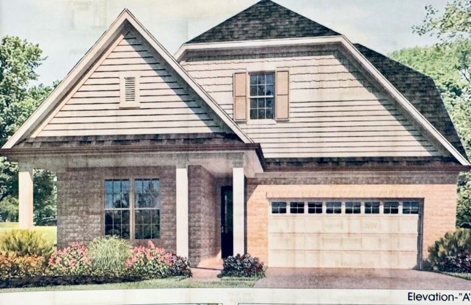 Front exterior of a new home in White Oak 55+, Arlington, TN, highlighting curb appeal (Image 1). Front exterior of a new home in White Oak 55+, Arlington, TN, highlighting curb appeal (Image 1).