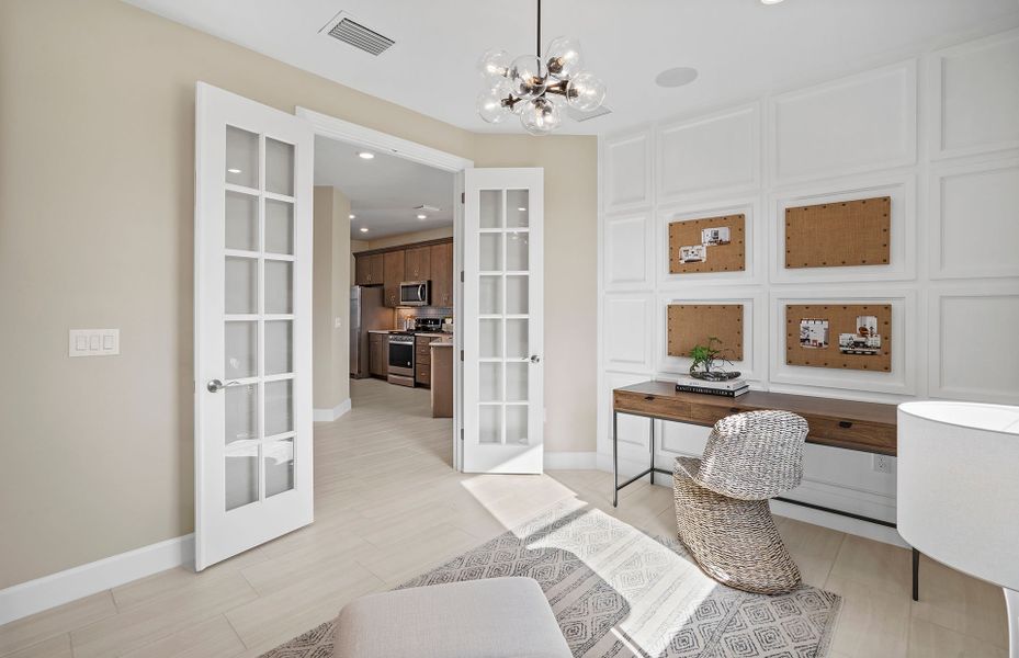 Optional doors make the flex room perfect for a home office Optional doors make the flex room perfect for a home office