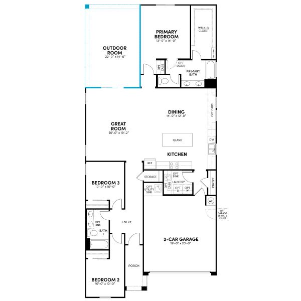 Floor 1: Outdoor Room Extension Option