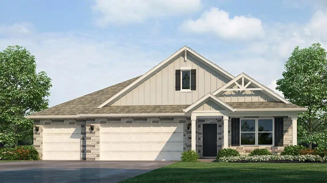 Representative exterior photo of a completed home built from the Cortland by D.R. Horton in Evergreen, Holly Hill, SC (Image 2). Representative exterior photo of a completed home built from the Cortland by D.R. Horton in Evergreen, Holly Hill, SC (Image 2).