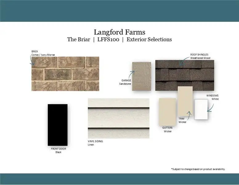 Sample of building materials used in homes in Langford Farms, Gallatin (Image 3).