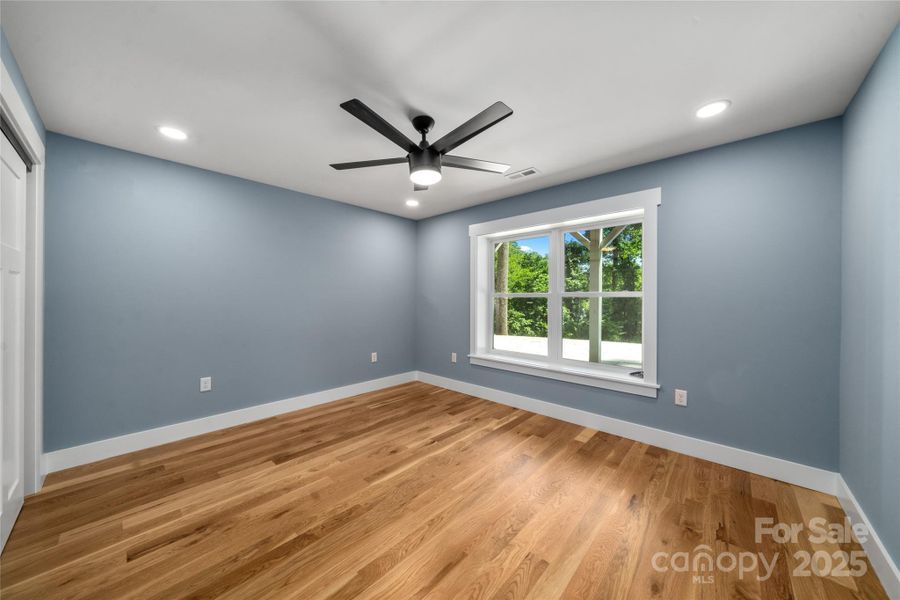 Lower level bedroom with large closet
