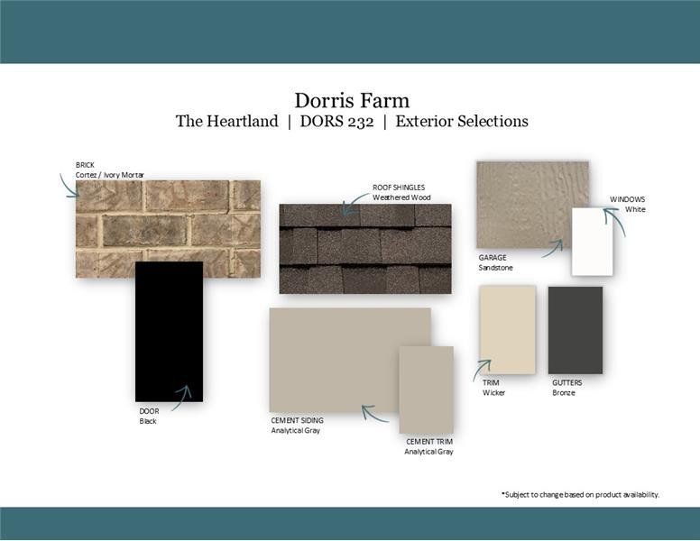 Sample of building materials used in homes in Dorris Farm at Willow Springs, White House (Image 32).