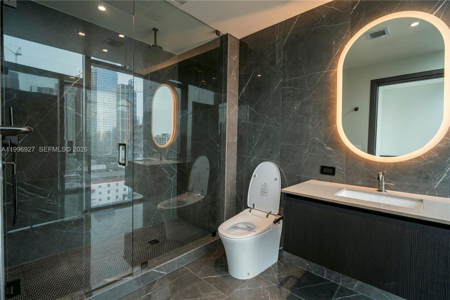 Furnished interior view inside a new home in , Miami (Image 11).