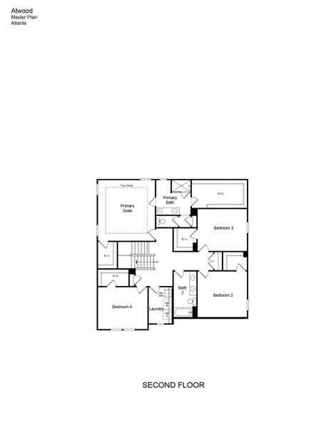2D floor plan layout of this home in Windance Lake, Loganville, GA (Image 3).