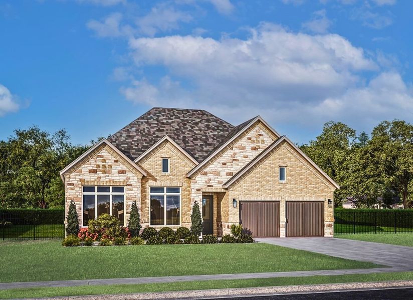Representative exterior photo of a completed home built from the Tahoe by Stonefield Homes in Heath Golf and Yacht Club, Rockwall, TX (Image 30).