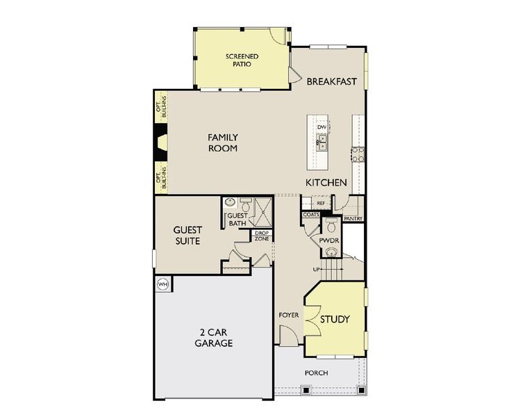 2D floor plan layout of this home in Rowland's Grant, Fuquay Varina, NC (Image 4). 2D floor plan layout of this home in Rowland's Grant, Fuquay Varina, NC (Image 4).