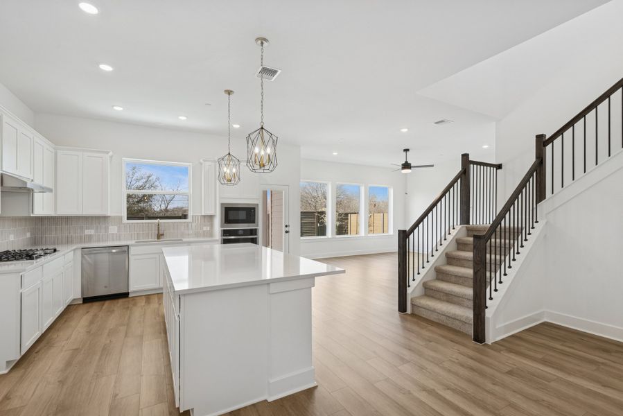 Furnished interior view inside a new home in Double Creek Crossing – Classic Series, Round Rock (Image 7).