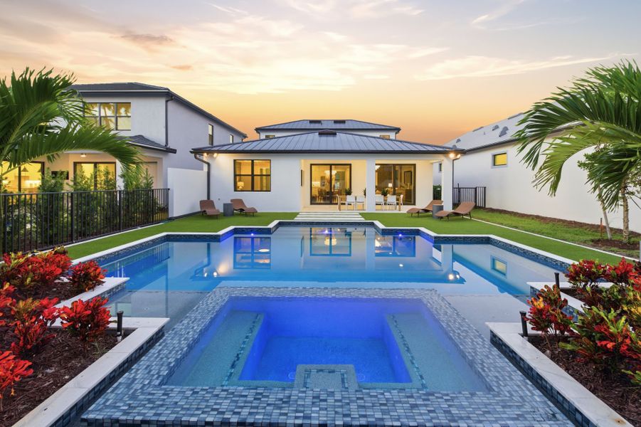 Representative exterior details of a home built from the Coral by DiVosta in The Reserve at Eastpointe, Palm Beach Gardens (Image 3). Representative exterior details of a home built from the Coral by DiVosta in The Reserve at Eastpointe, Palm Beach Gardens (Image 3).