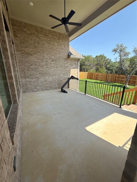 Rear Covered Patio and private backyard