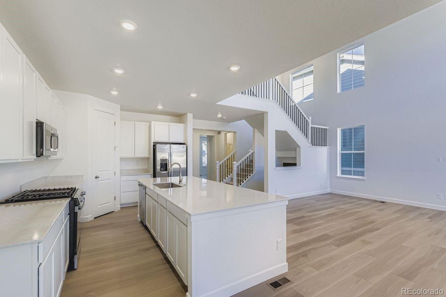 Furnished interior view inside a new home in Newlin Crossing: The Monarch Collection, Parker (Image 4). Furnished interior view inside a new home in Newlin Crossing: The Monarch Collection, Parker (Image 4).