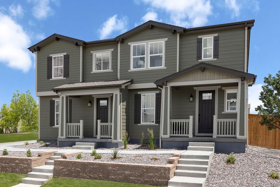 Representative exterior photo of a completed home built from the Plan 1672 Modeled by KB Home in Sky Ranch Villas, Watkins, CO (Image 2).