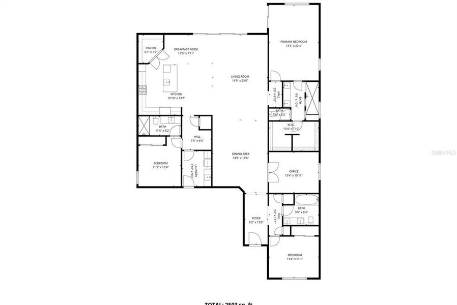 2D floor plan layout of this home in Foothills Preserve, Mount Dora, FL (Image 6).