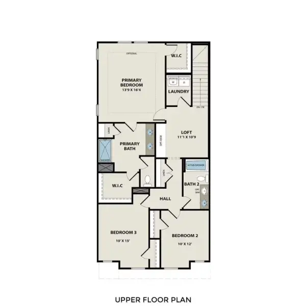 2D floor plan layout of this home in Lake Park Villas, Wylie, TX (Image 4).