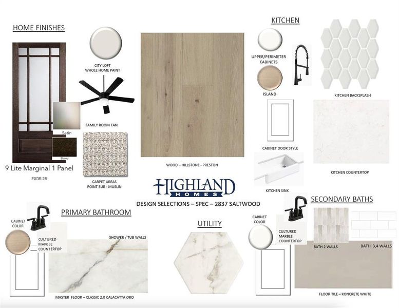 Design selections Design selections