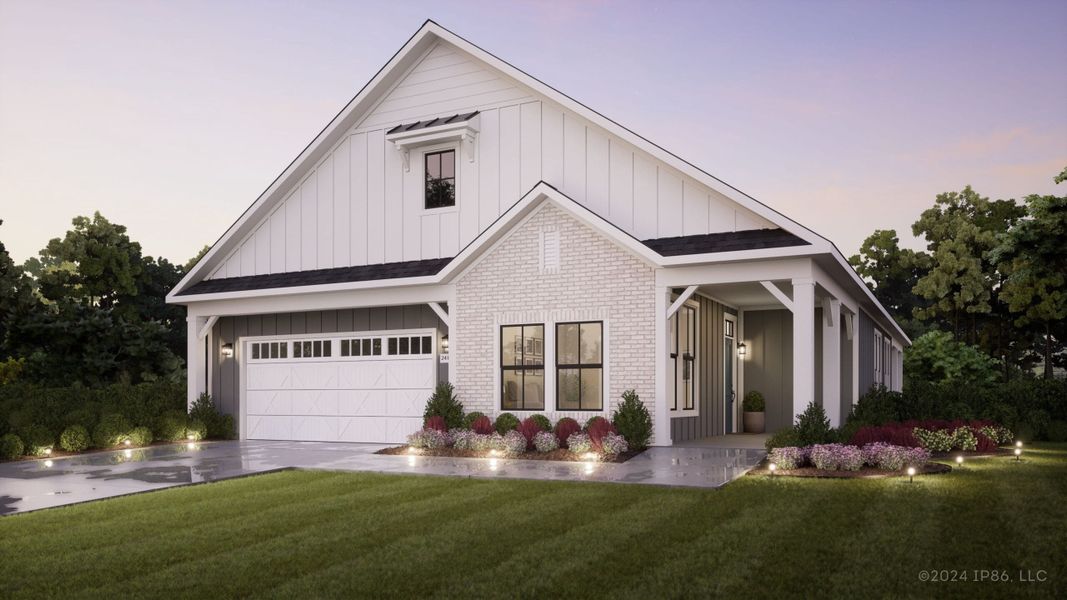 Representative exterior photo of a completed home built from the Verona by Perfection Builders in The Courtyards at Cornerstone, Andover, KS (Image 8).