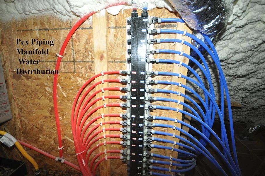 Pex piping and and a manifold water distribution system are standard at Cervelle Homes.