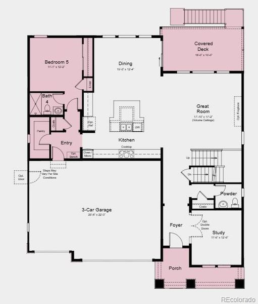 Structural Options Added Include: Covered Outdoor Living, Bedroom 5, Fireplace and Shower at Bath 4