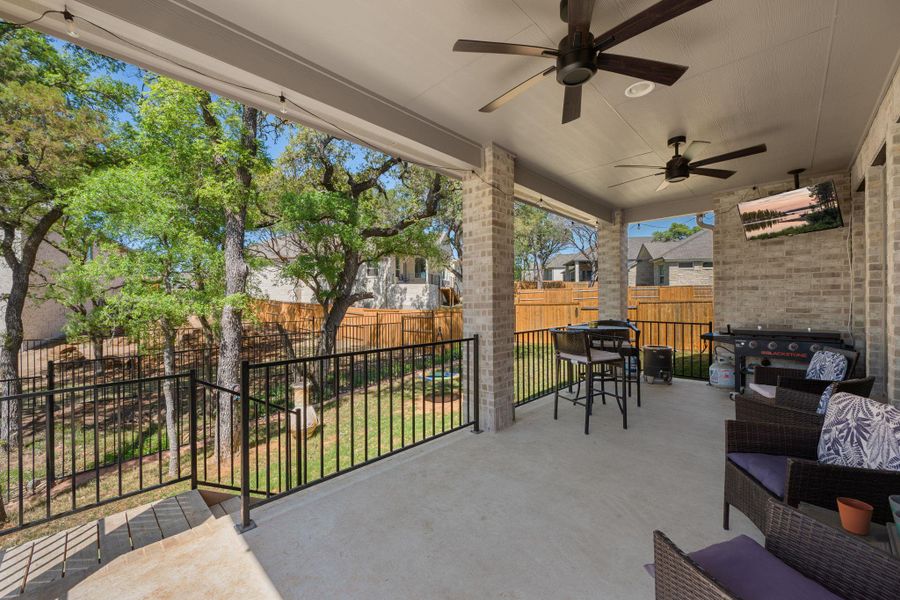 Exterior details and patio area of a home in 6 Creeks, Kyle (Image 21). Exterior details and patio area of a home in 6 Creeks, Kyle (Image 21).