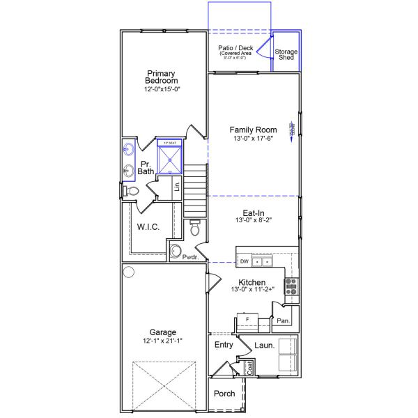 2D floor plan layout of this home in Bluefield, Lexington, SC (Image 2).