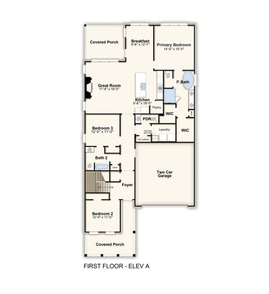 2D floor plan layout for the Chelsea 55+ by Grant & Co in White Oak 55+, Arlington, TN (Image 3). 2D floor plan layout for the Chelsea 55+ by Grant & Co in White Oak 55+, Arlington, TN (Image 3).
