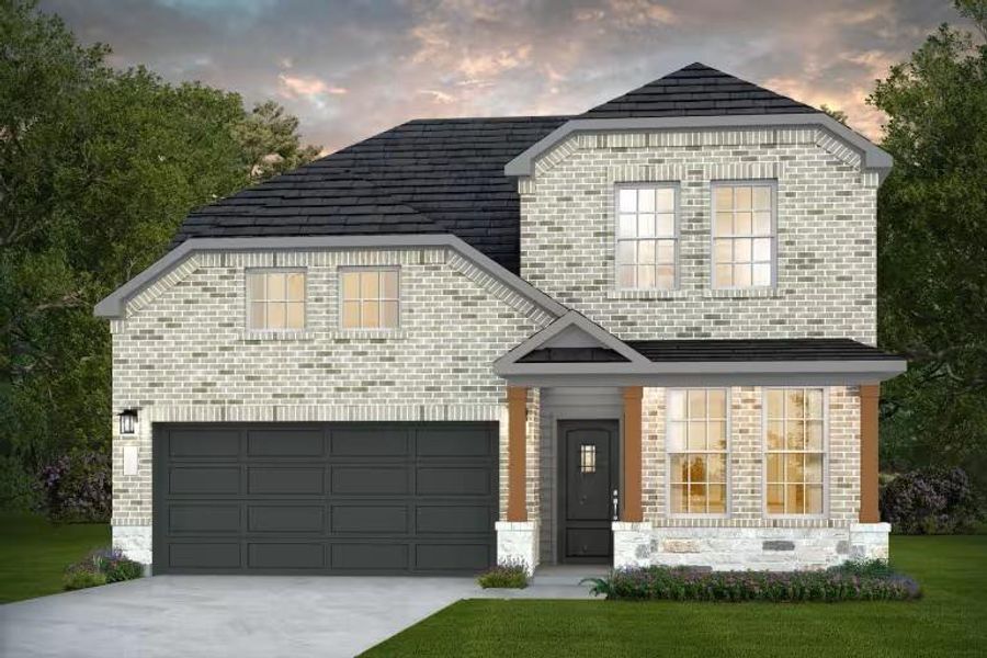 Front exterior of a new home in Ryehill, Sugar Land, TX, highlighting curb appeal (Image 1). Front exterior of a new home in Ryehill, Sugar Land, TX, highlighting curb appeal (Image 1).
