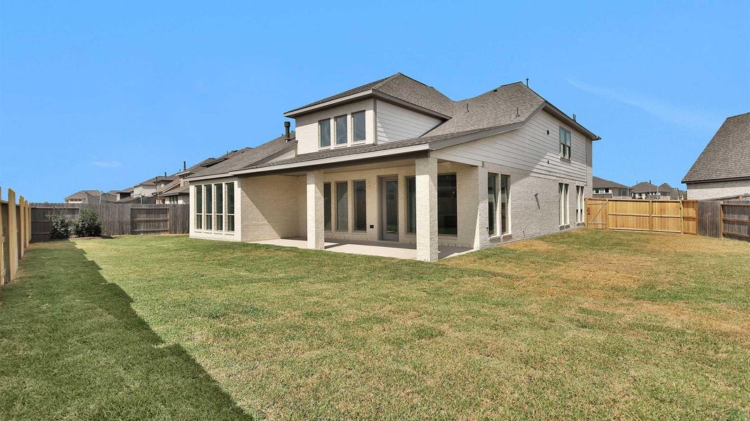 Exterior details and patio area of a home in Marvida 55' - Gated, Cypress (Image 2). Exterior details and patio area of a home in Marvida 55' - Gated, Cypress (Image 2).