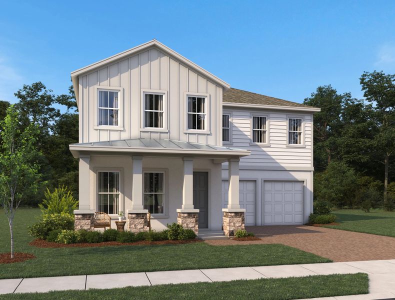 Representative exterior photo of a completed home built from the Griffin by Ashton Woods in Lake Cawood Cove, Windermere, FL (Image 12).