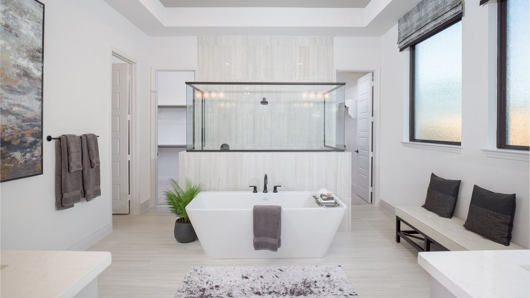 Furnished interior view inside a new home in Parkside on the River West, Georgetown (Image 14).