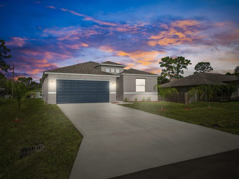 Representative exterior photo of a completed home built from the The Emerald by INB Homes in Palm Bay, Palm Bay, FL (Image 4). Representative exterior photo of a completed home built from the The Emerald by INB Homes in Palm Bay, Palm Bay, FL (Image 4).