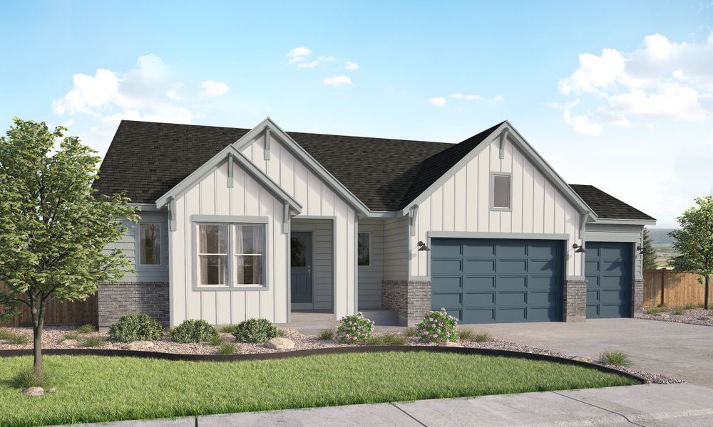 Representative exterior photo of a completed home built from the Walter by Lokal Homes in Jackson Creek, Monument, CO (Image 23).