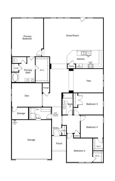2D floor plan layout of this home in Heartland Signature, Crandall, TX (Image 4). 2D floor plan layout of this home in Heartland Signature, Crandall, TX (Image 4).