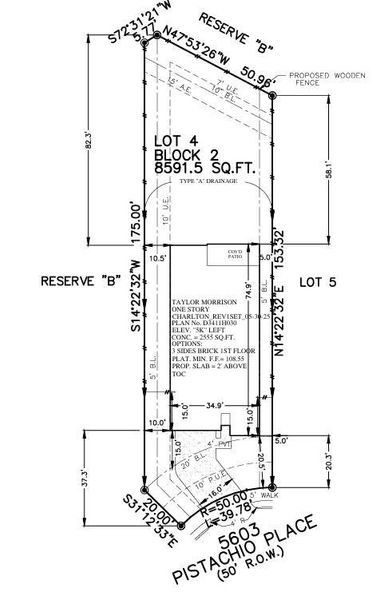 5603 Pistachio Place Preliminary Plot Plan 5603 Pistachio Place Preliminary Plot Plan