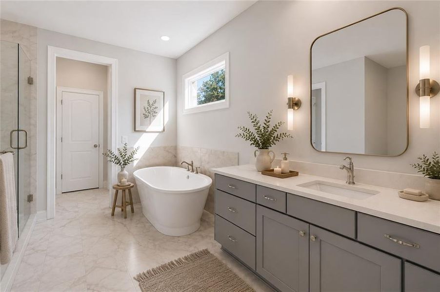 Furnished interior view inside a new home in Ashbury Commons, Powder Springs (Image 6).