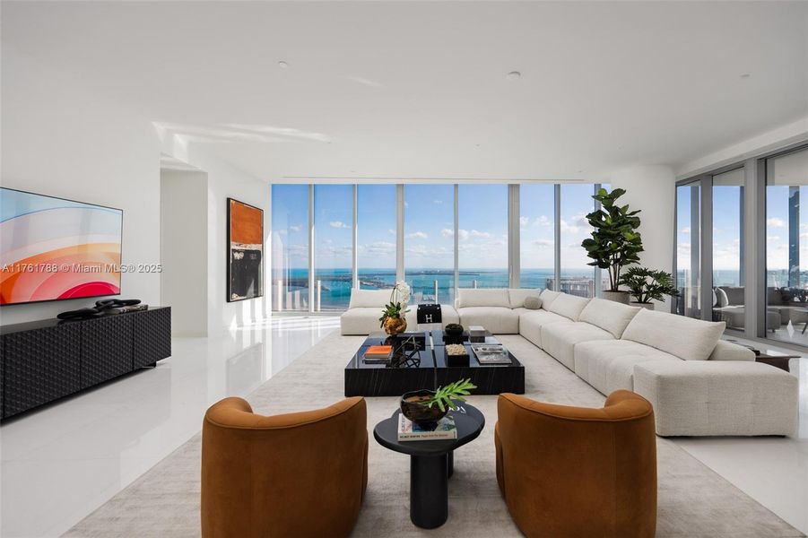 Furnished interior view inside a new home in Aston Martin Residences, Miami (Image 10).