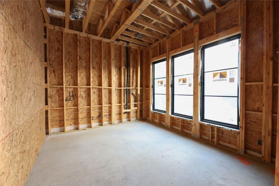 1st Floor Study offers 3 large Andersen windows & white oak wood floors.