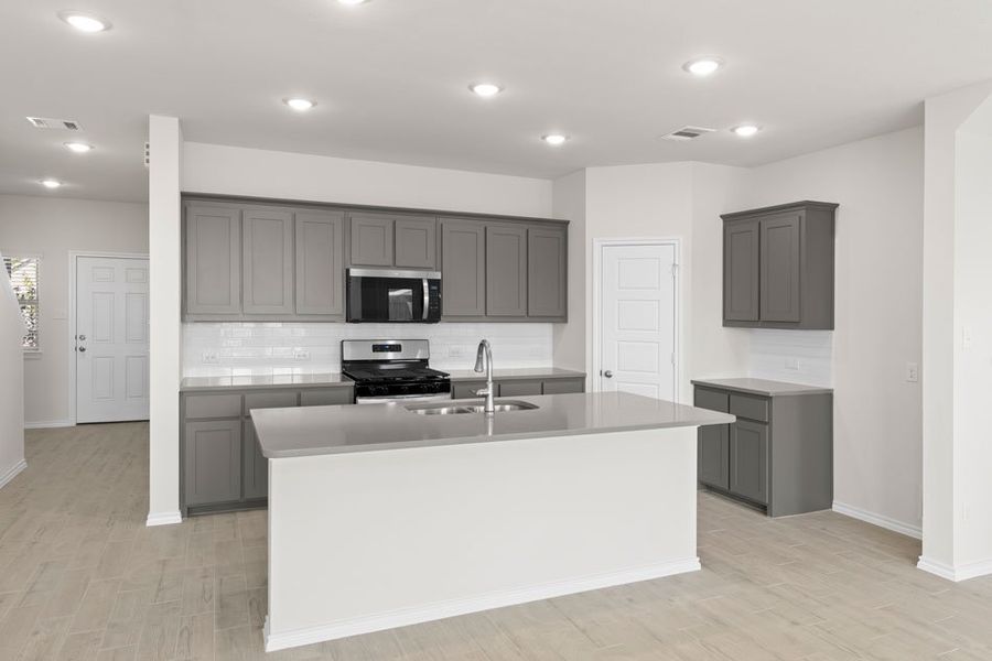 Representative exterior photo of a completed home built from the Mulberry by Impression Homes in Keeneland, Aubrey, TX (Image 8). Representative exterior photo of a completed home built from the Mulberry by Impression Homes in Keeneland, Aubrey, TX (Image 8).