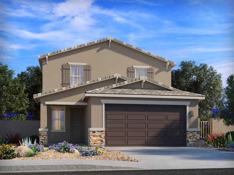 Representative exterior photo of a completed home built from the Amber by Meritage Homes in Mandarina - Signature Series, Marana, AZ (Image 13). Representative exterior photo of a completed home built from the Amber by Meritage Homes in Mandarina - Signature Series, Marana, AZ (Image 13).