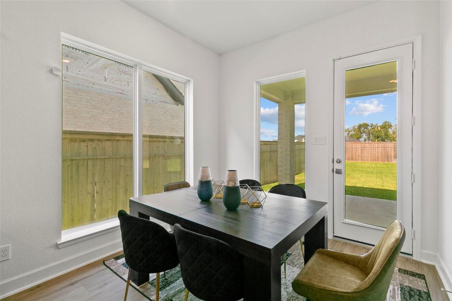 Breakfast area for with wide open windows